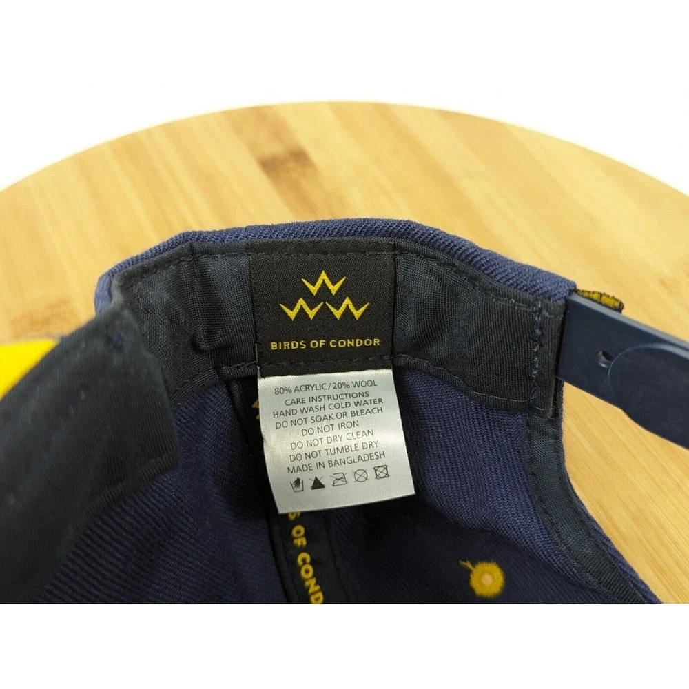 Drive Shack‎ Divot Snapback Hat Navy Yellow Embroidered Blue Yellow Adjustable
